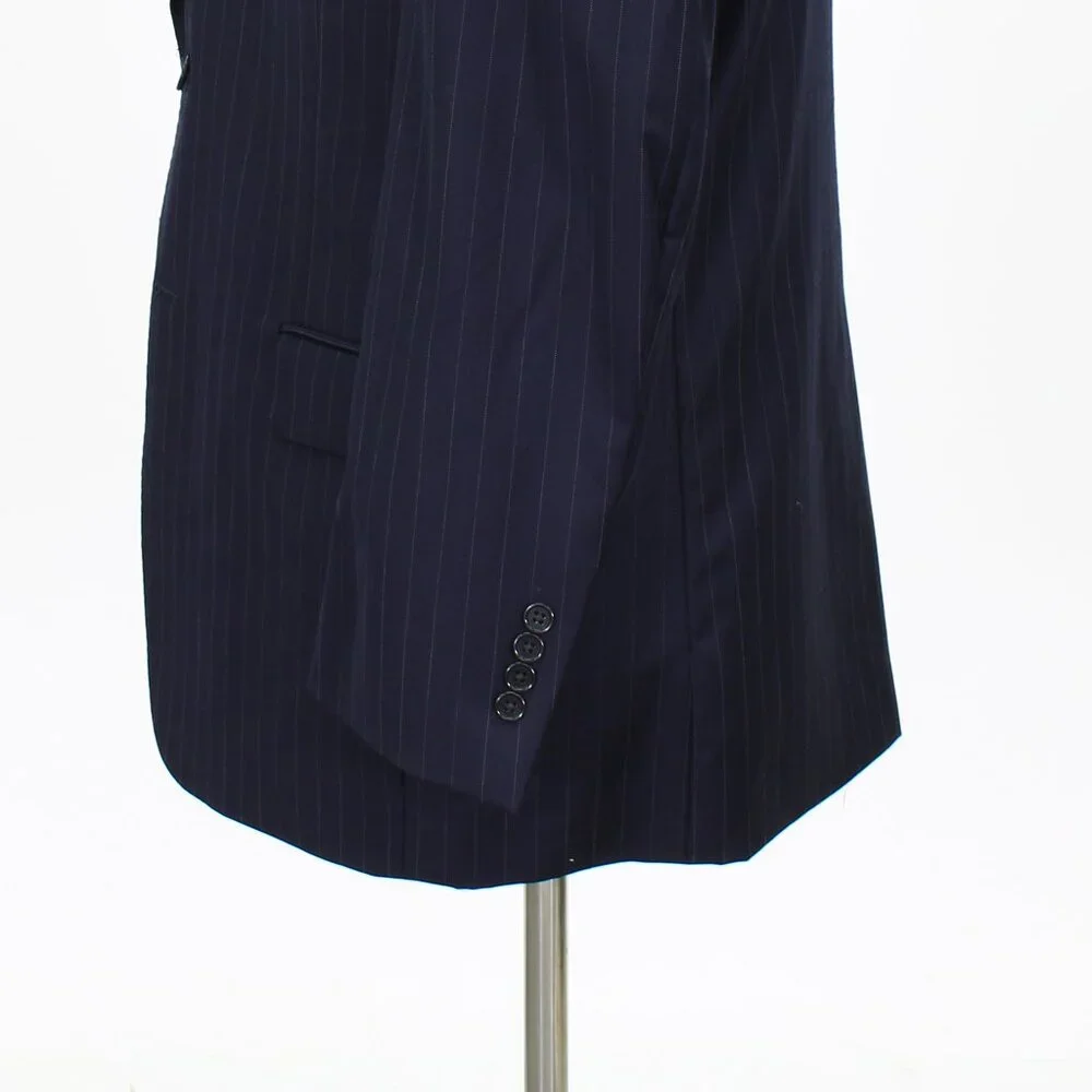Jos. A. Bank 42R 36x31 Navy Striped Wool 2-Button Full Suit R437 - Picture 10 of 15